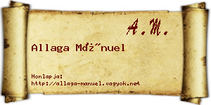 Allaga Mánuel névjegykártya